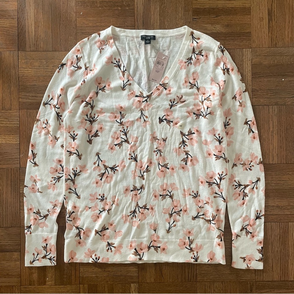 Ann Taylor cherry blossom sweater size M